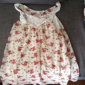 lace detail, floral, sheer tank top